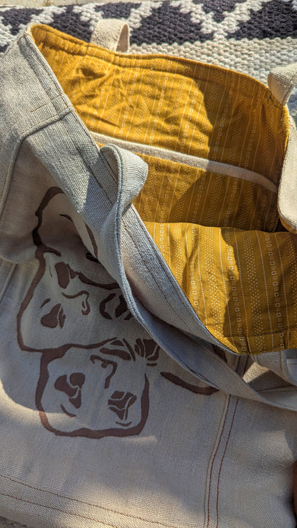 Faces Upcycled Hemp Tote Bags