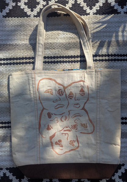 Faces Upcycled Hemp Tote Bags