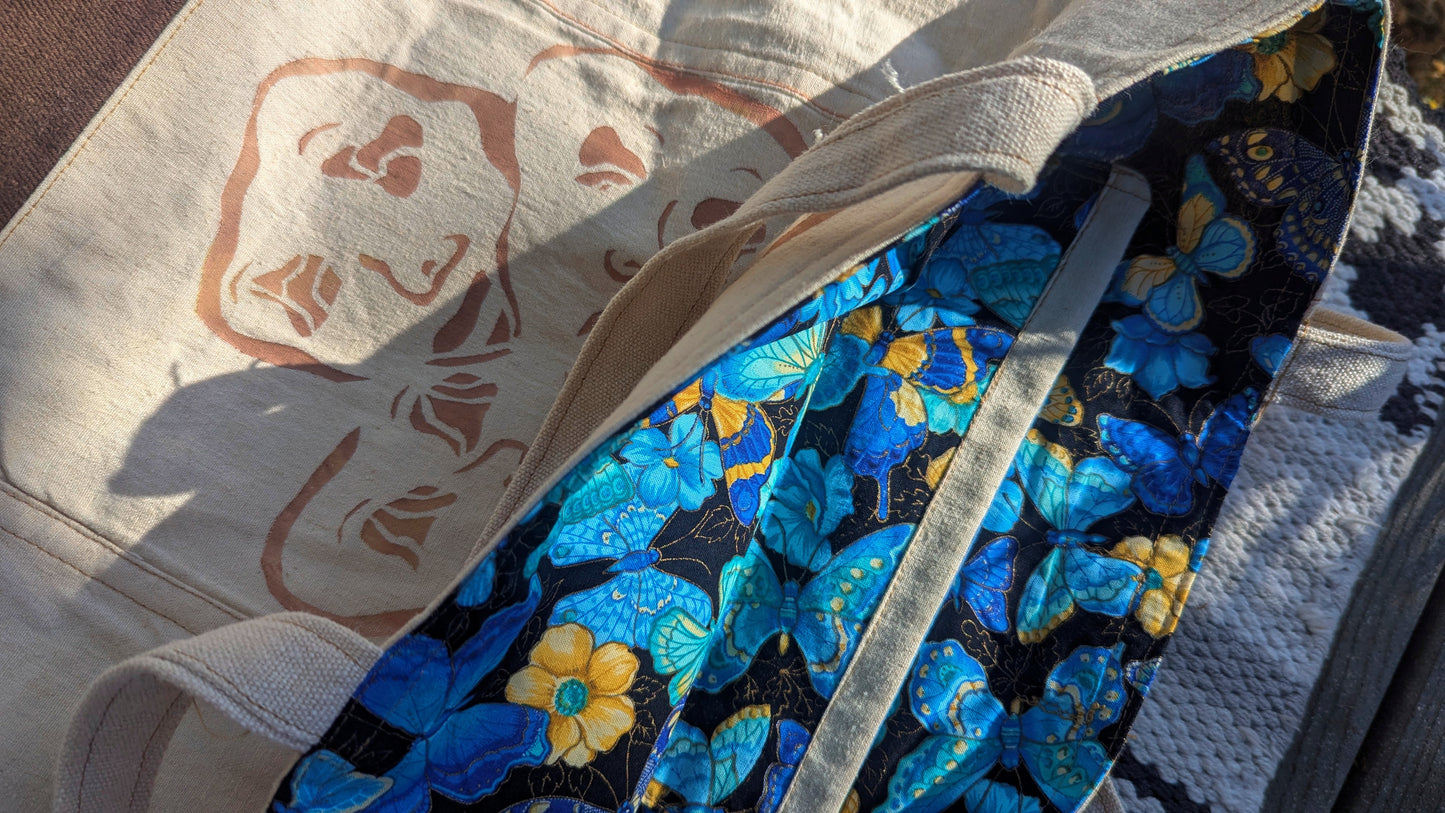 Faces Upcycled Hemp Tote Bags