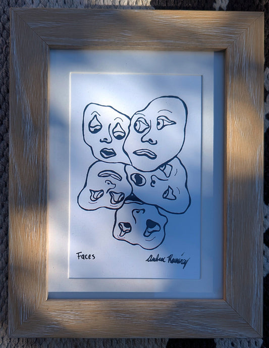Framed 4x6" Faces Print